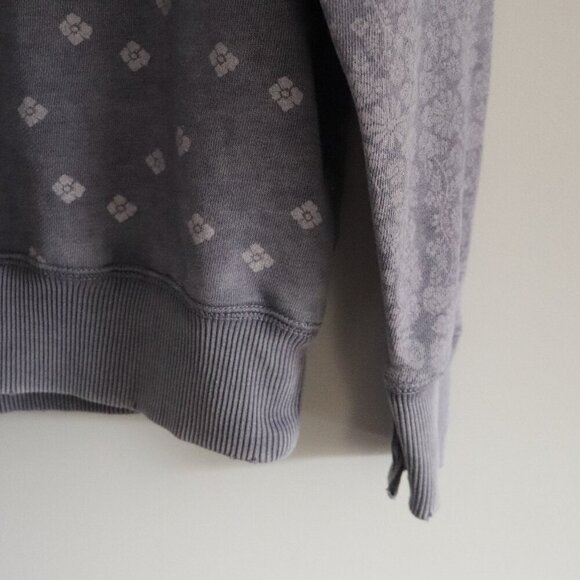 Aerie Women's XS Blue Floral Oversized Crewneck Stretch Pullover Raglan Sweater - Picture 8 of 13